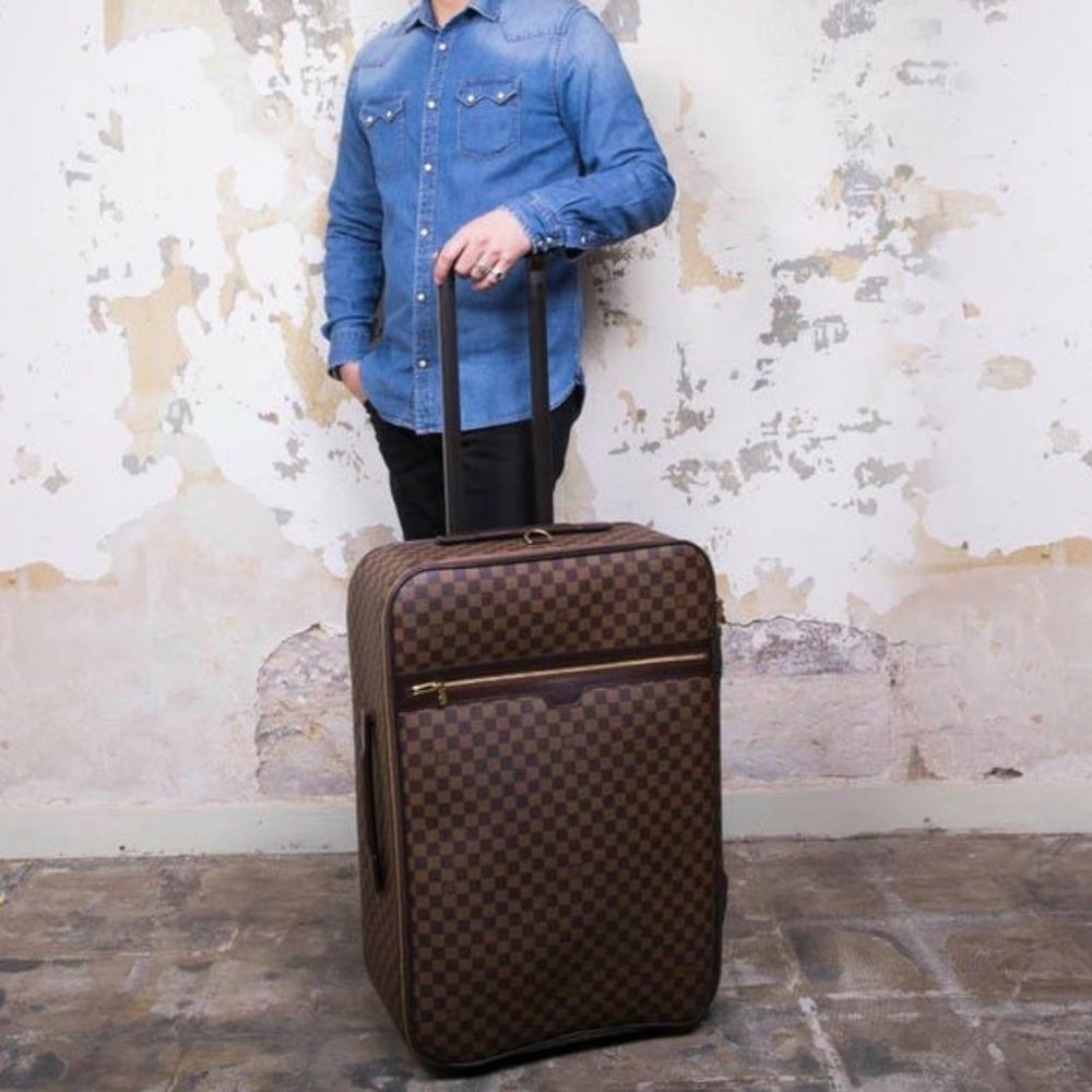 Louis Vuitton Pegase 65 Rolling Suitcase,Damier Canvas, High-End Travel Luggage